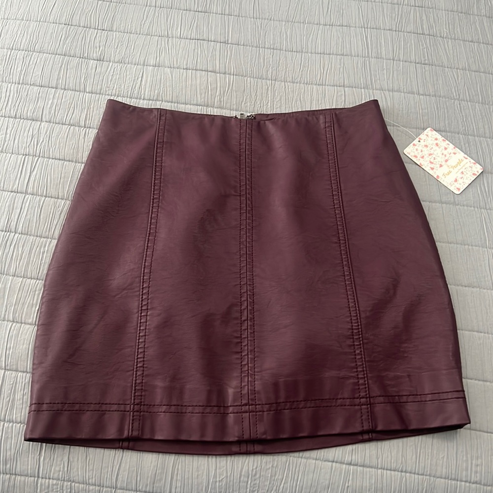 FREE PEOPLE Leather mini skirt NWT